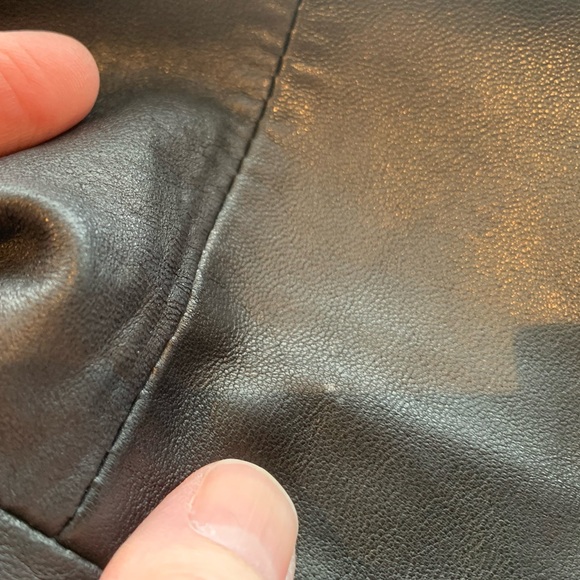 NWOT Women’s Tahari Ruffle Lambskin leather jacket / Black /Small - Picture 16 of 16